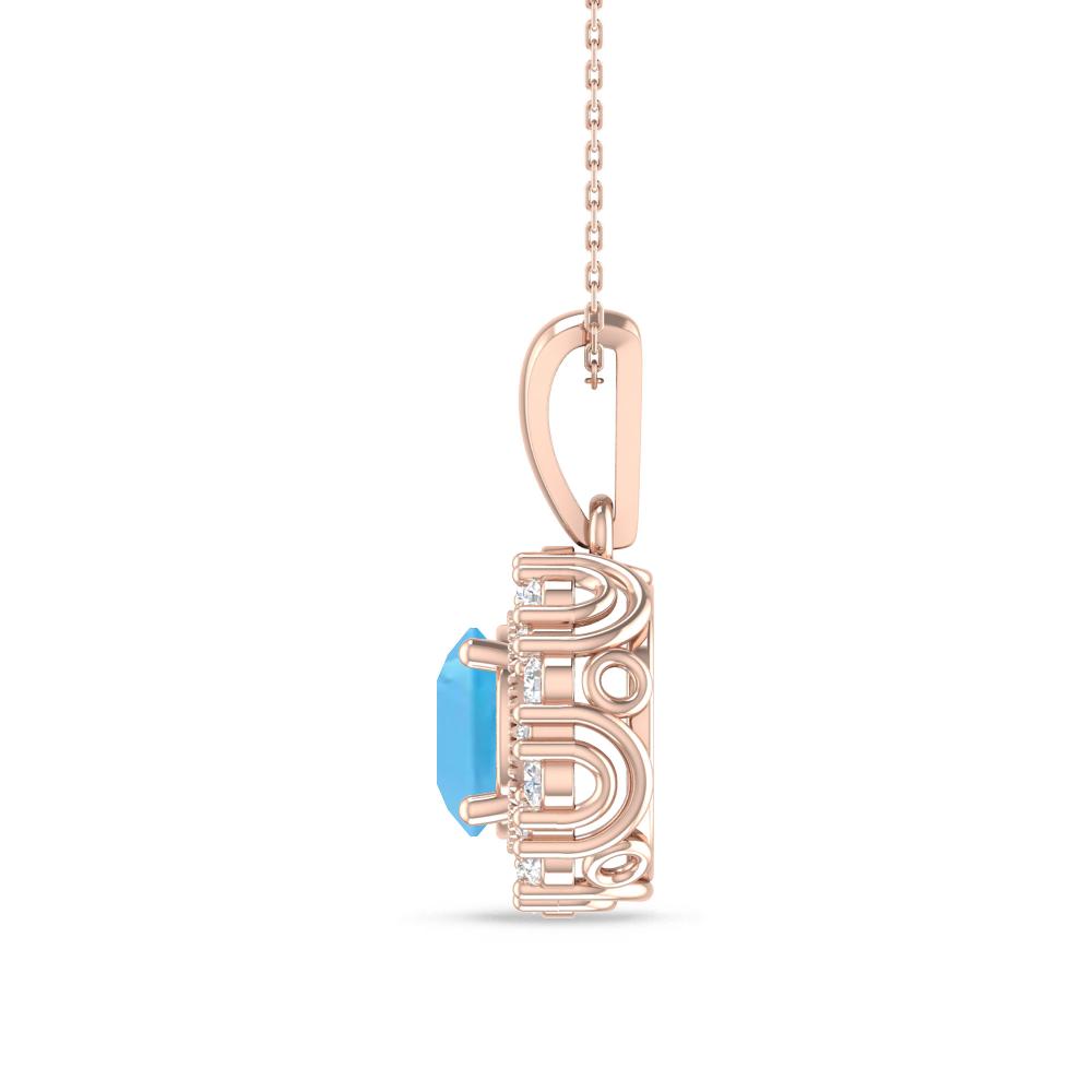 Rose Gold - Blue Topaz
