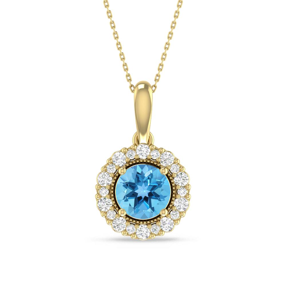 Yellow Gold - Blue Topaz
