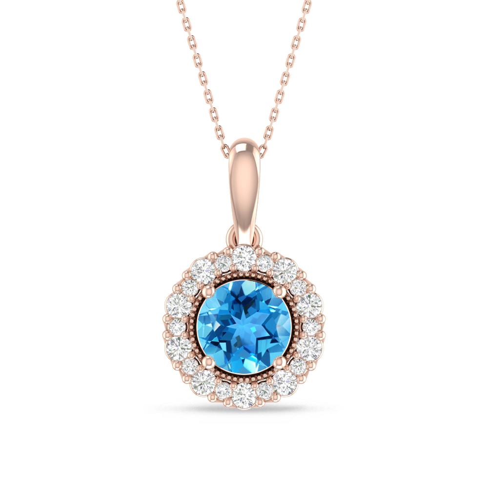 Rose Gold - Blue Topaz