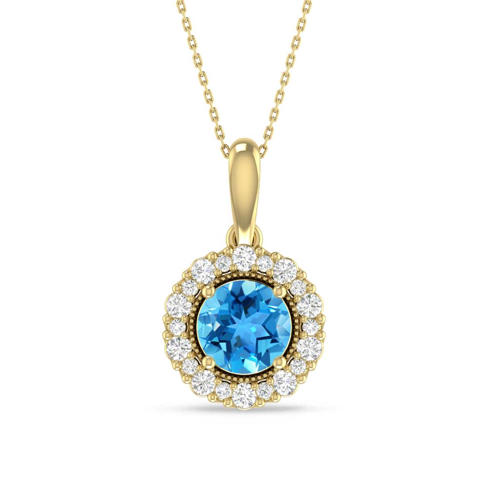 Yellow Gold - Blue Topaz