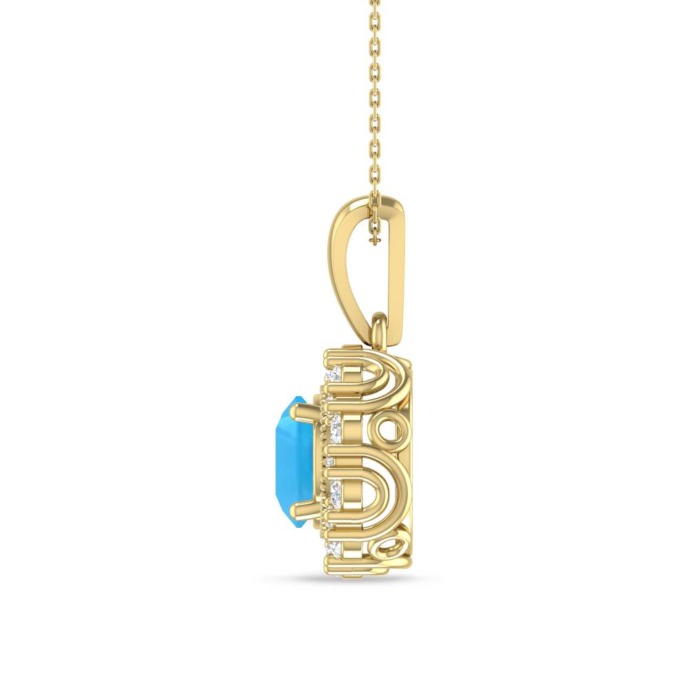 Yellow Gold - Blue Topaz