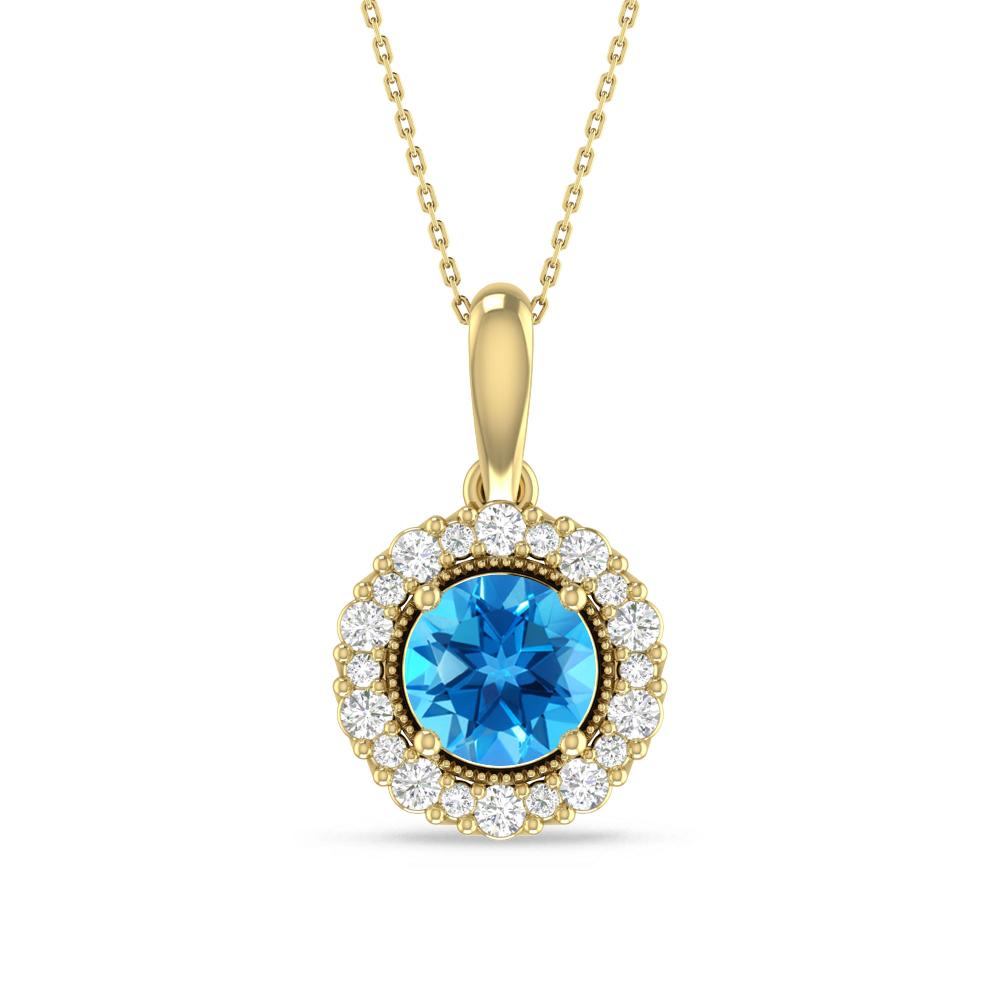 Yellow Gold - Blue Topaz