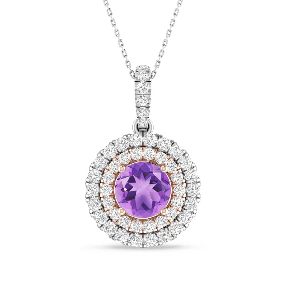 White Gold/Rose Gold - Amethyst