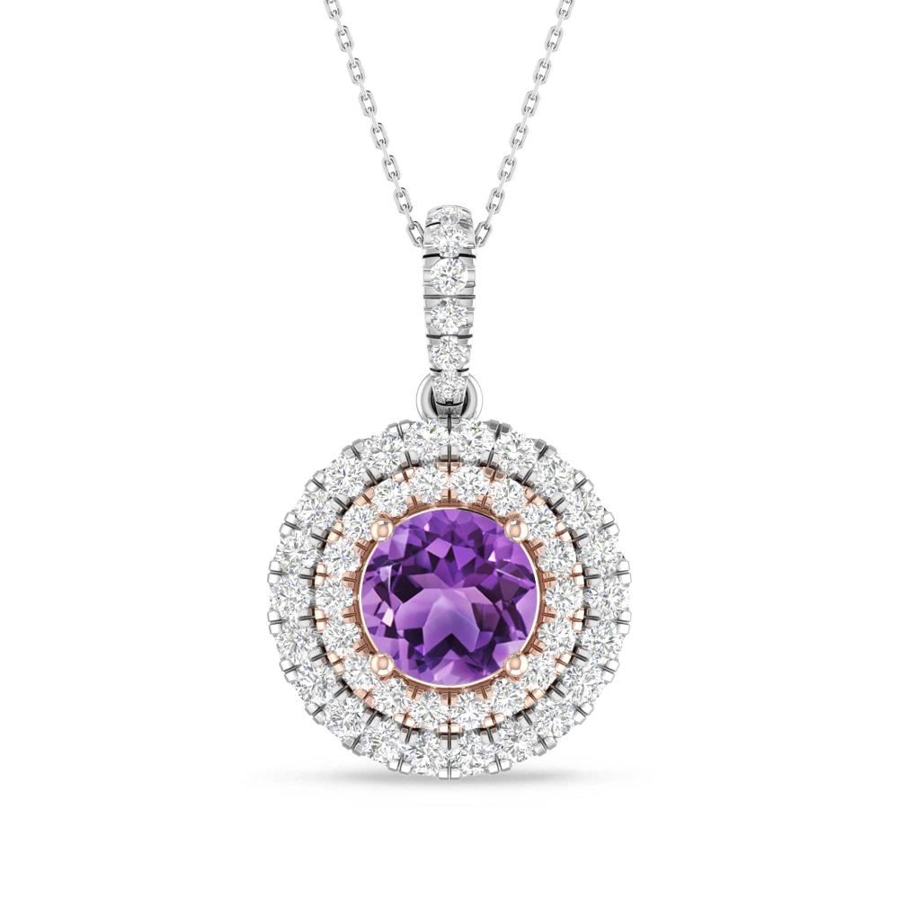 White Gold/Rose Gold - Amethyst