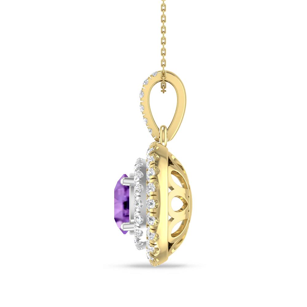 Yellow Gold/White Gold - Amethyst