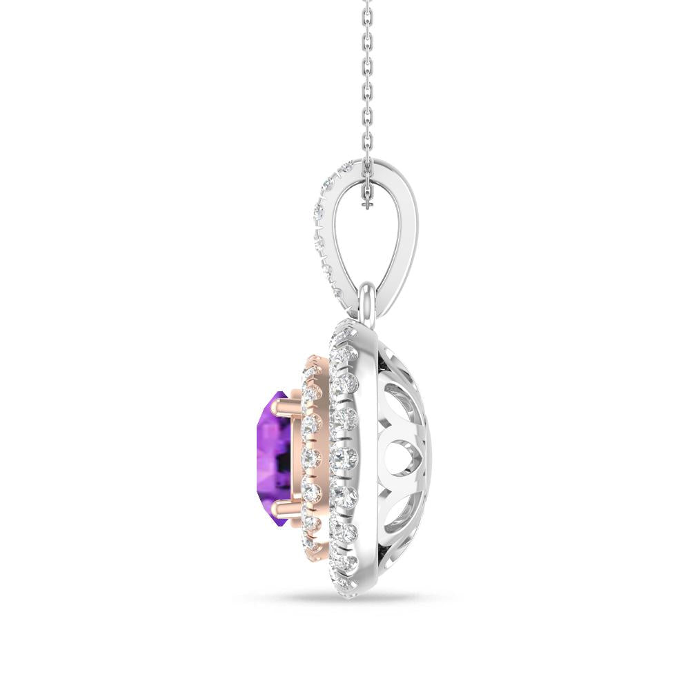 White Gold/Rose Gold - Amethyst