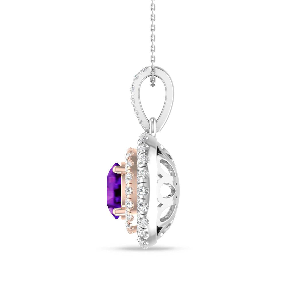White Gold/Rose Gold - Amethyst