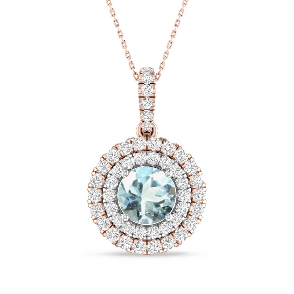 Rose Gold/White Gold - Aquamarine