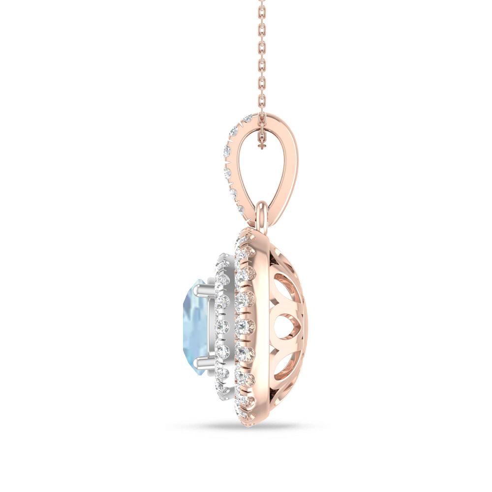 Rose Gold/White Gold - Aquamarine
