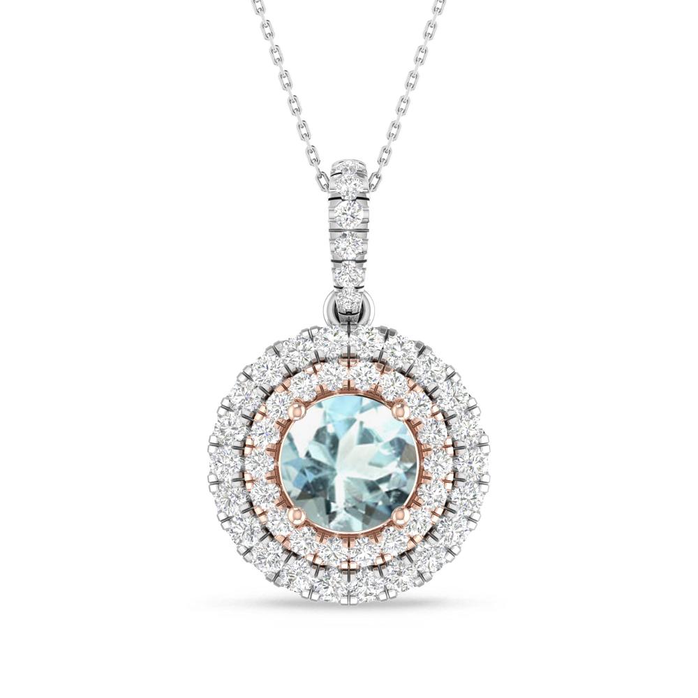 White Gold/Rose Gold - Aquamarine
