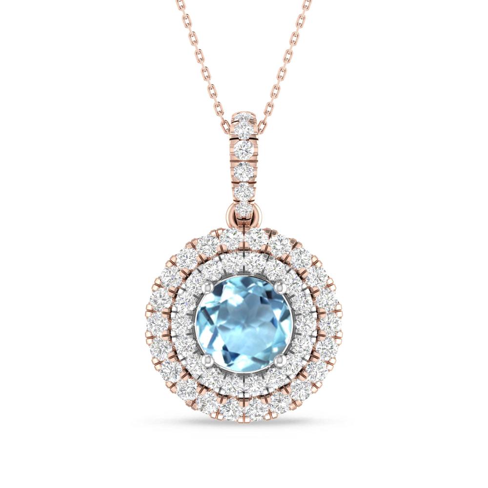 Rose Gold/White Gold - Aquamarine