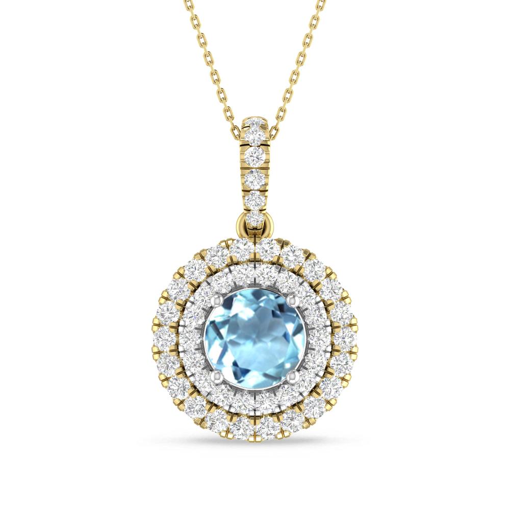 Yellow Gold/White Gold - Aquamarine