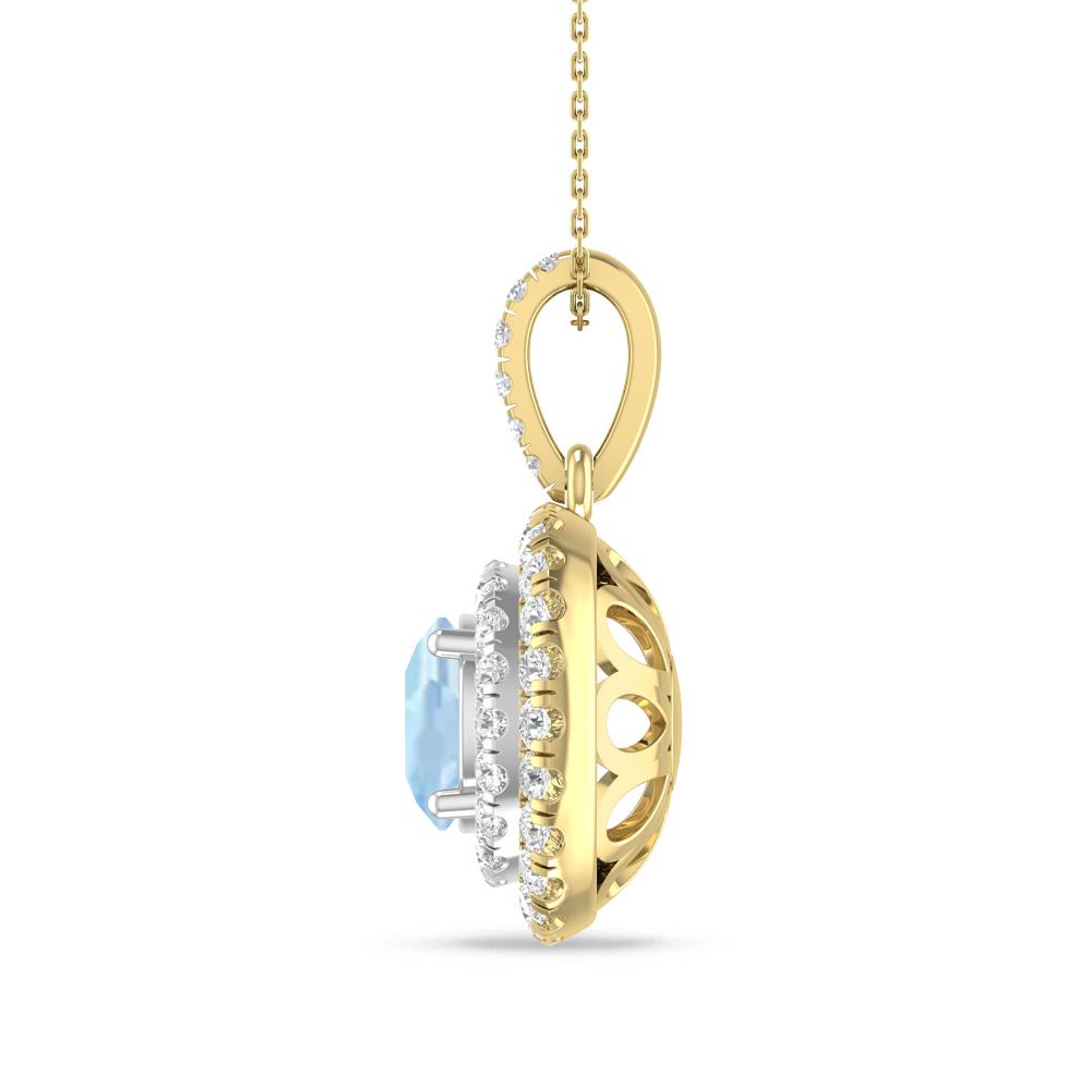 Yellow Gold/White Gold - Aquamarine