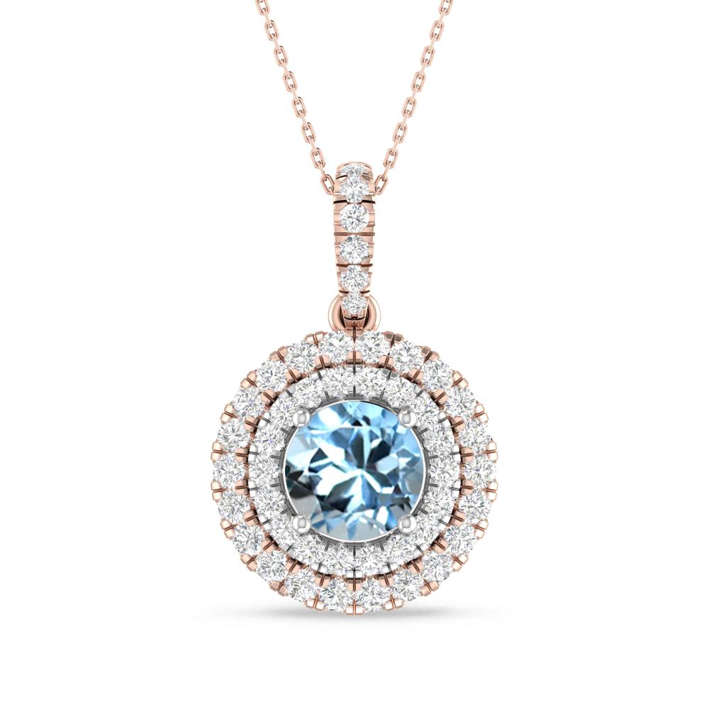 Rose Gold/White Gold - Aquamarine