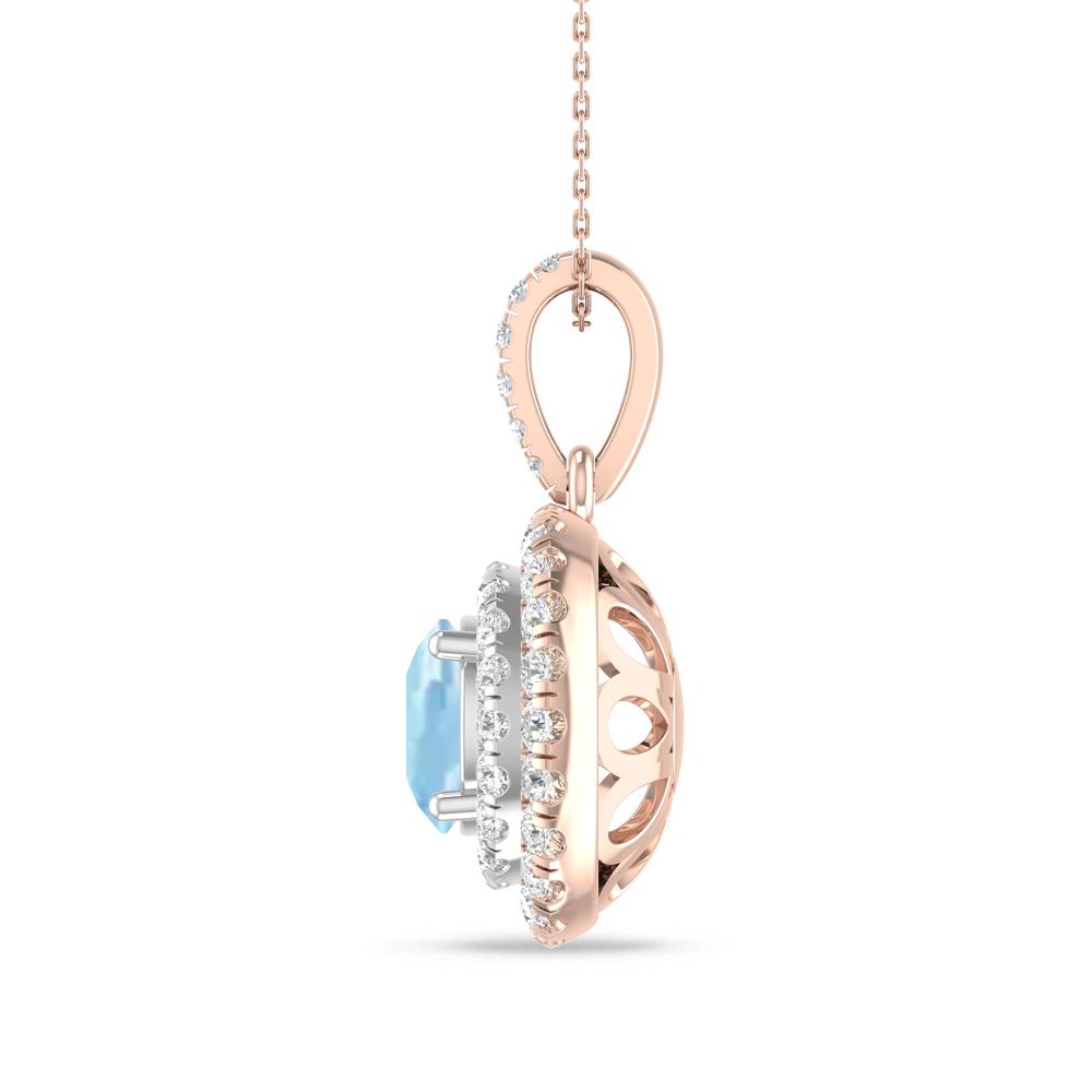 Rose Gold/White Gold - Aquamarine