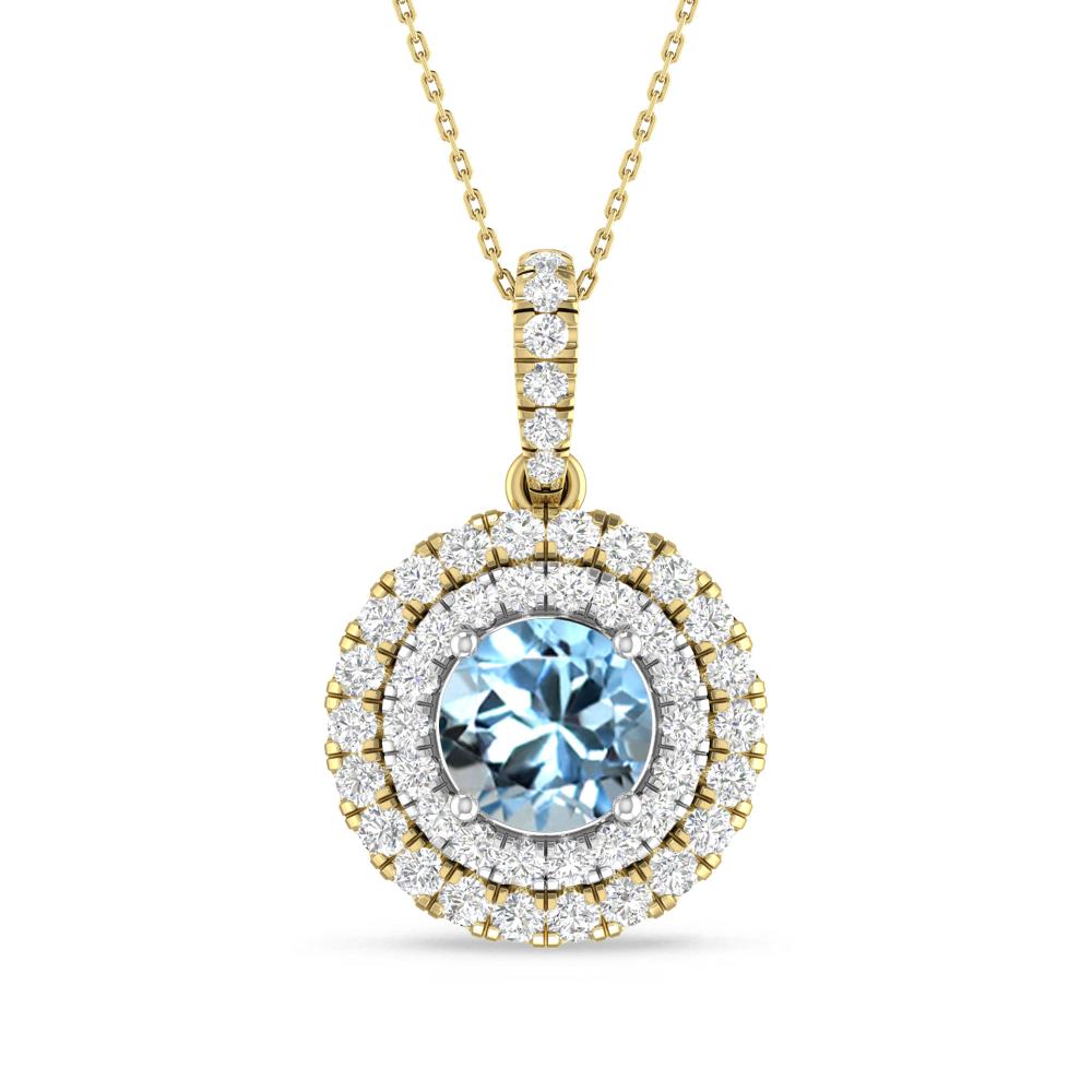Yellow Gold/White Gold - Aquamarine