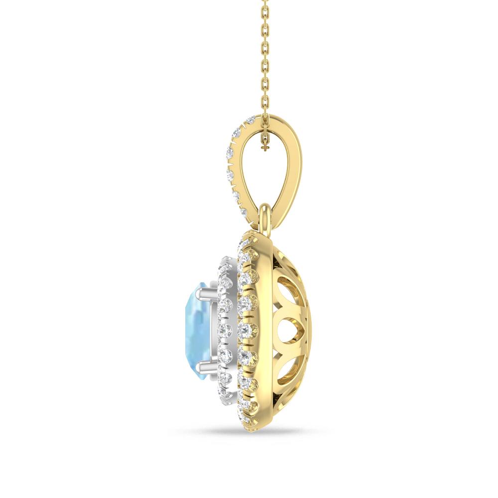 Yellow Gold/White Gold - Aquamarine