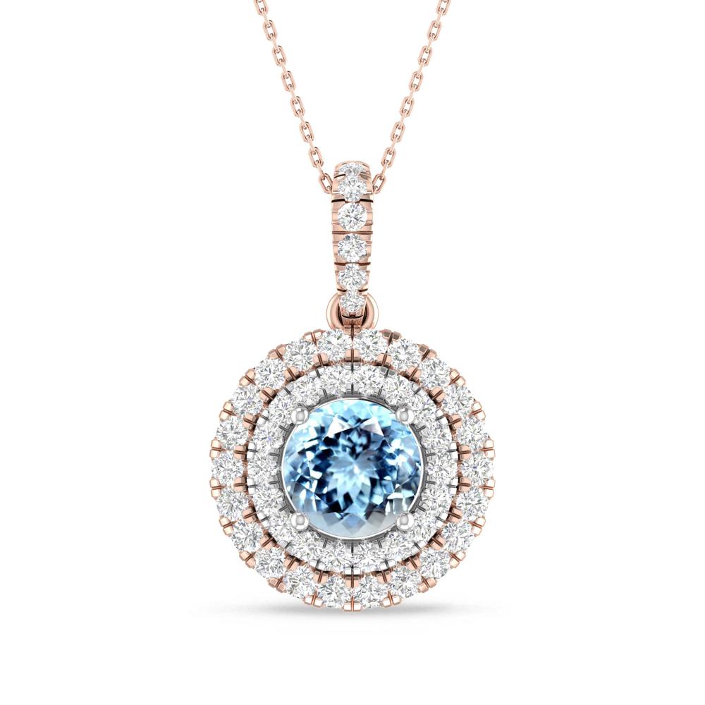 Rose Gold/White Gold - Aquamarine