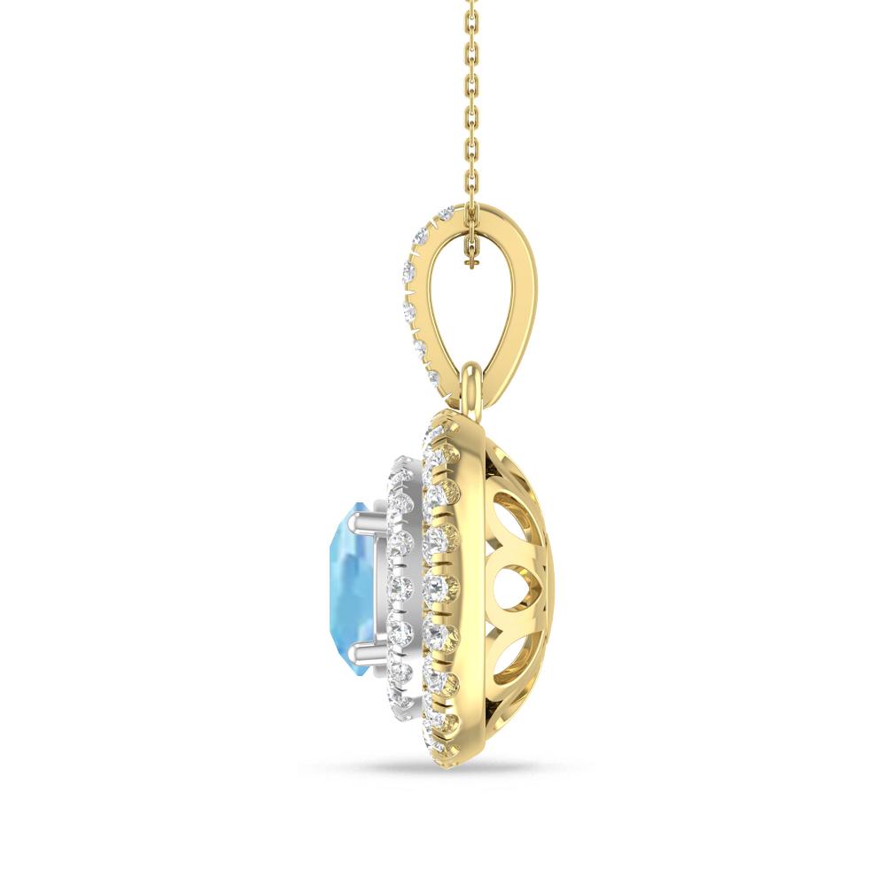 Yellow Gold/White Gold - Aquamarine