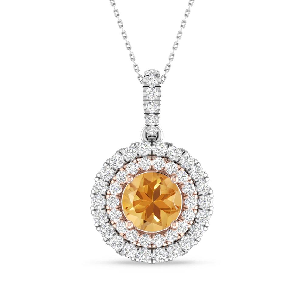 White Gold/Rose Gold - Citrine