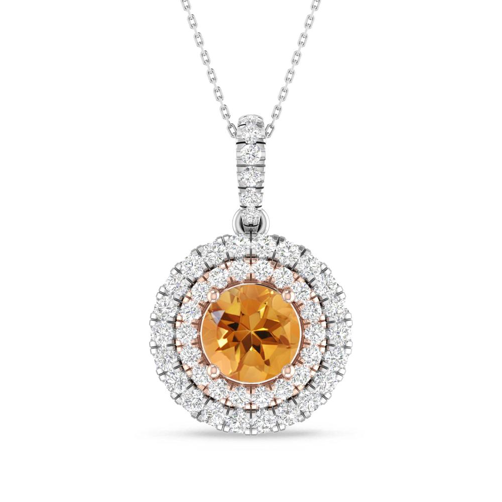 White Gold/Rose Gold - Citrine