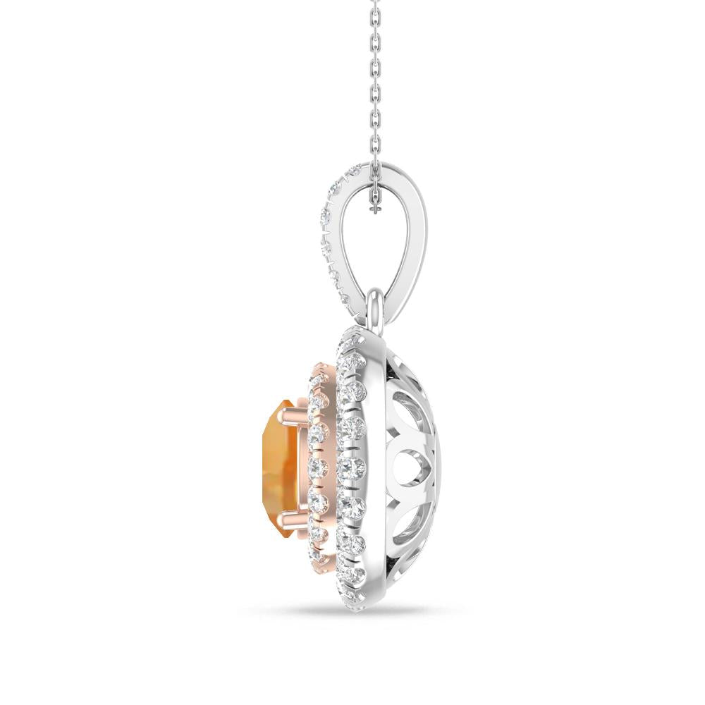 White Gold/Rose Gold - Citrine
