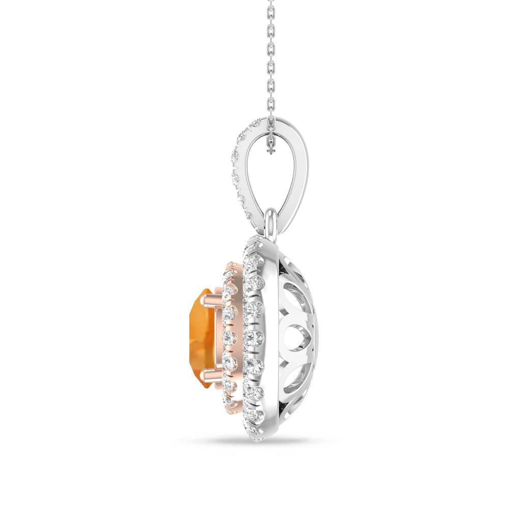 White Gold/Rose Gold - Citrine