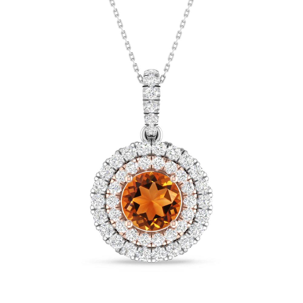 White Gold/Rose Gold - Citrine