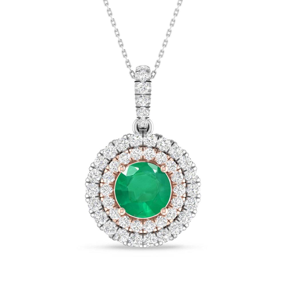White Gold/Rose Gold - Emerald