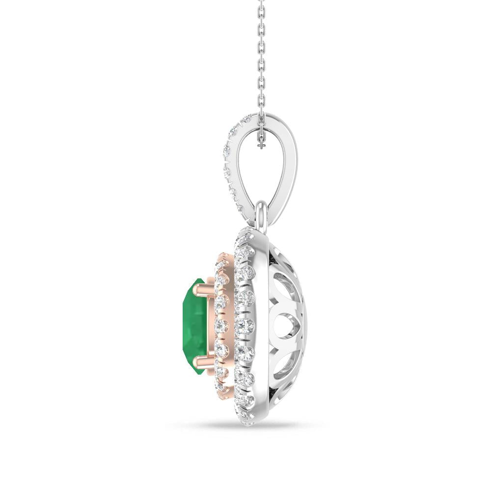 White Gold/Rose Gold - Emerald