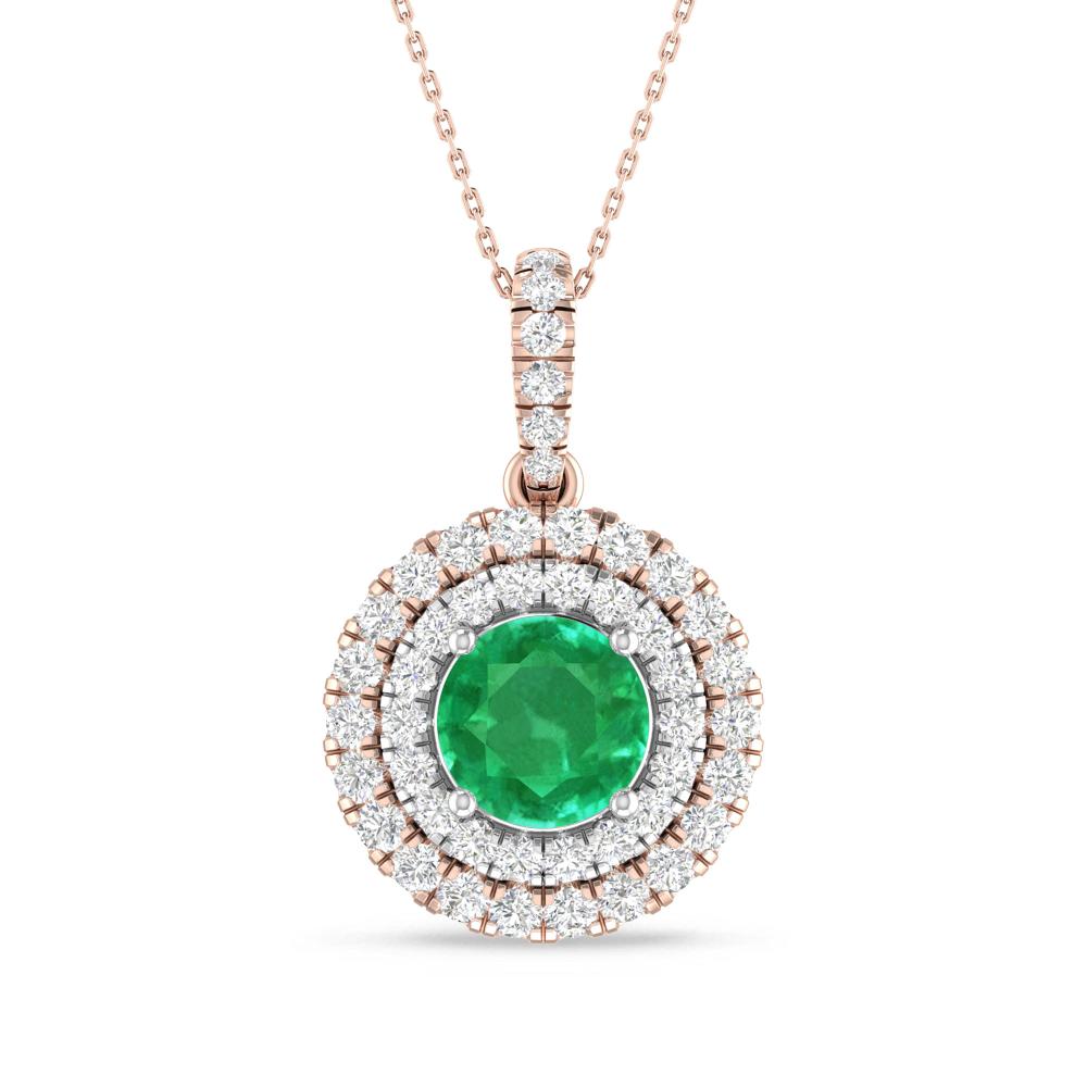 Rose Gold/White Gold - Emerald