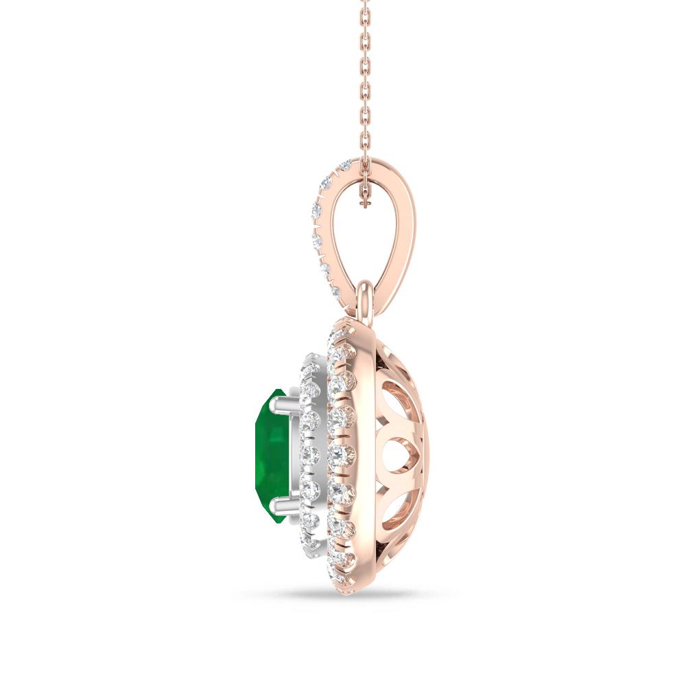 Rose Gold/White Gold - Emerald