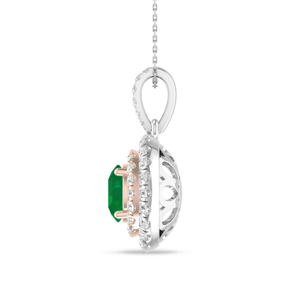 White Gold/Rose Gold - Emerald