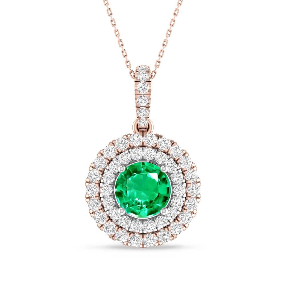 Rose Gold/White Gold - Emerald
