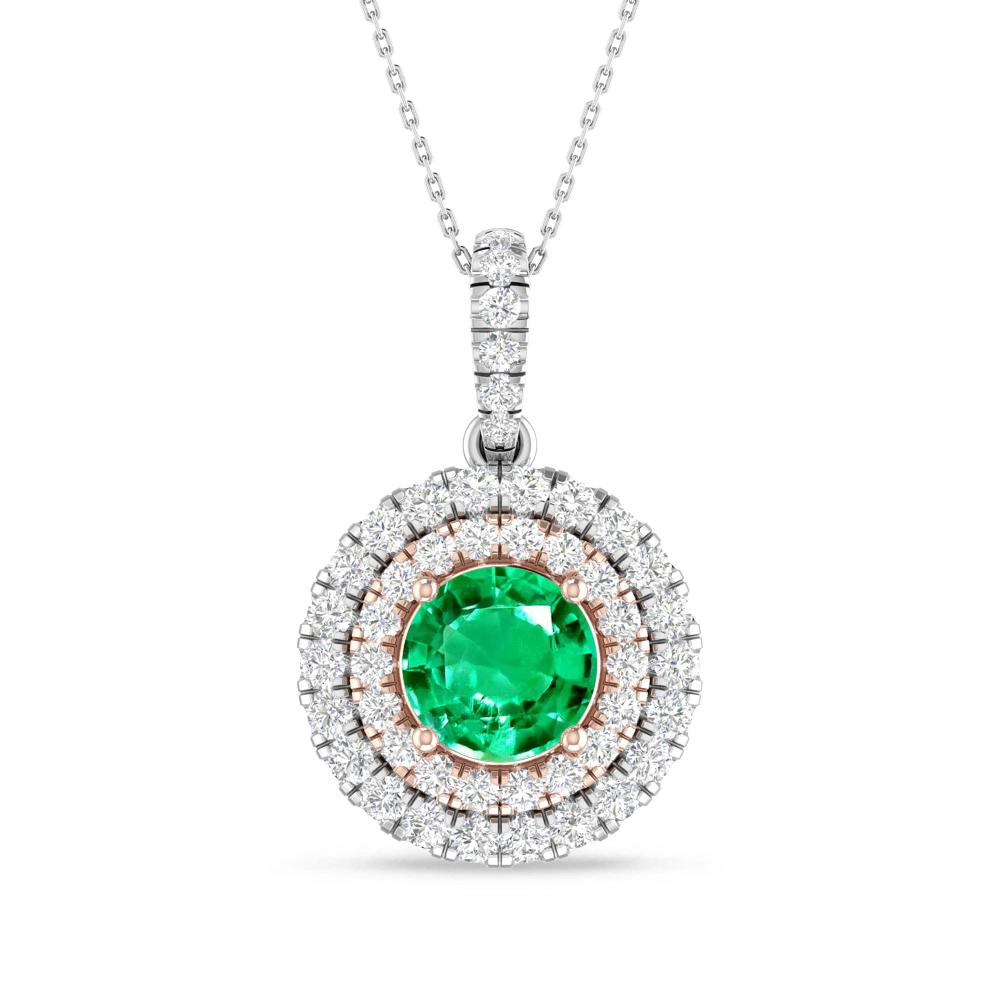 White Gold/Rose Gold - Emerald