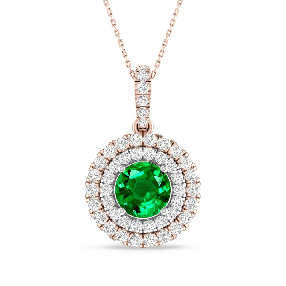 Rose Gold/White Gold - Emerald