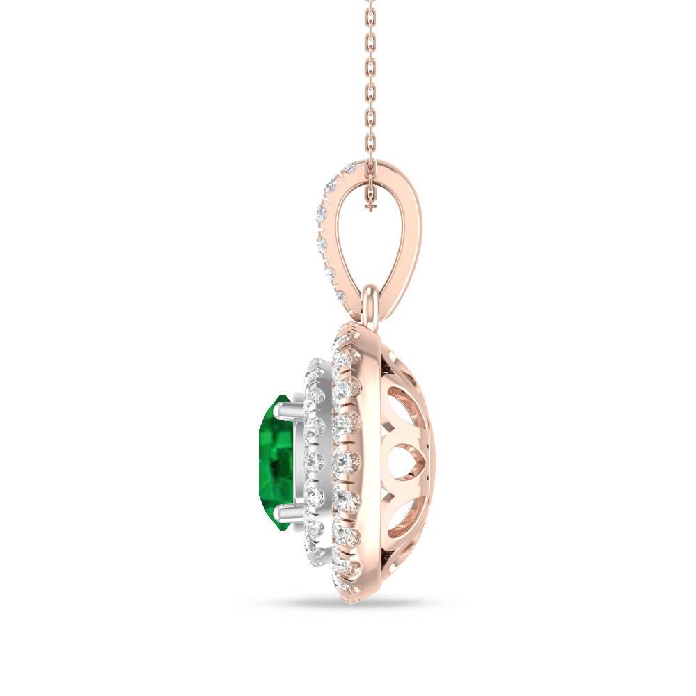 Rose Gold/White Gold - Emerald