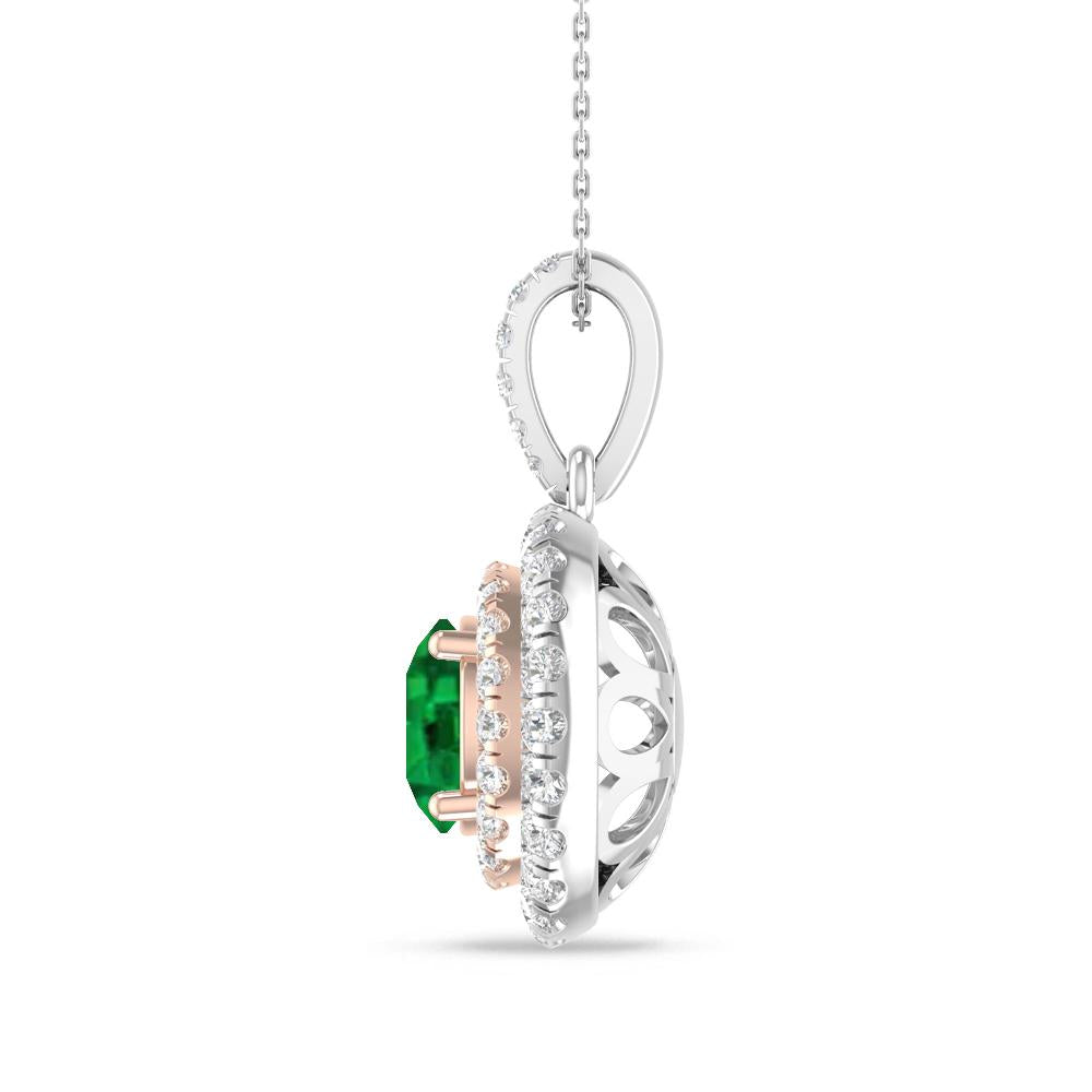 White Gold/Rose Gold - Emerald