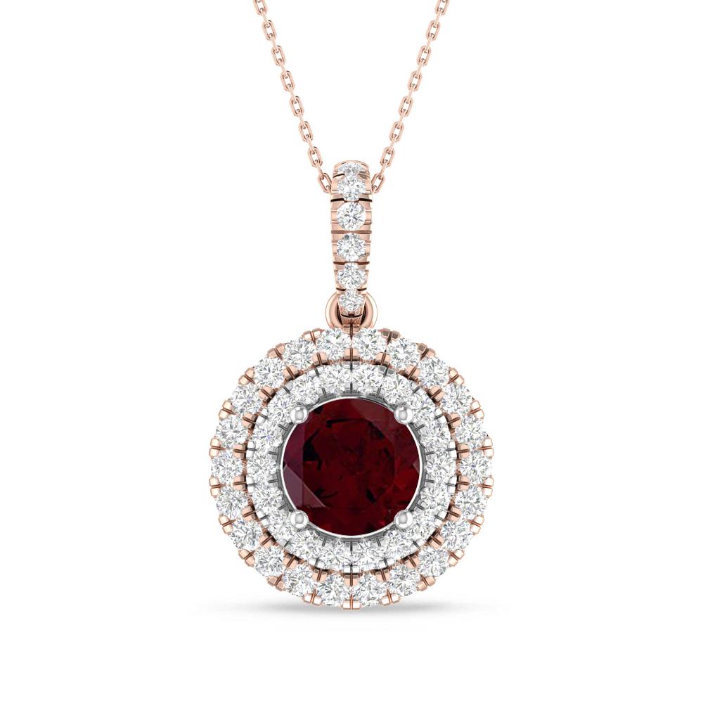Rose Gold/White Gold - Garnet