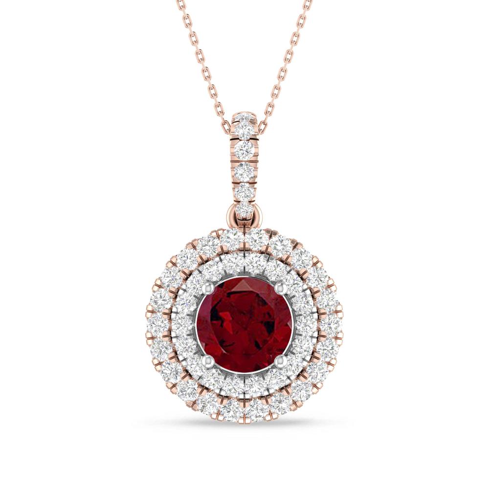 Rose Gold/White Gold - Garnet
