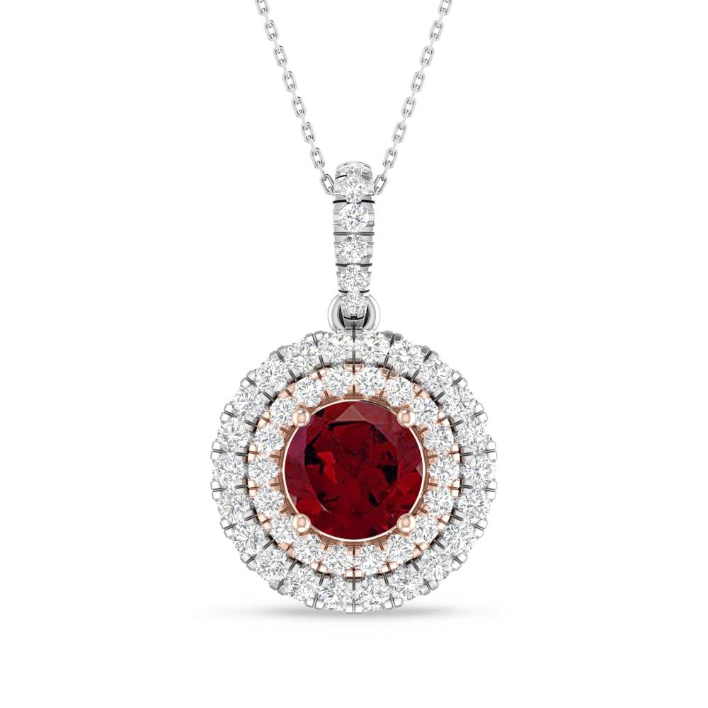 White Gold/Rose Gold - Garnet