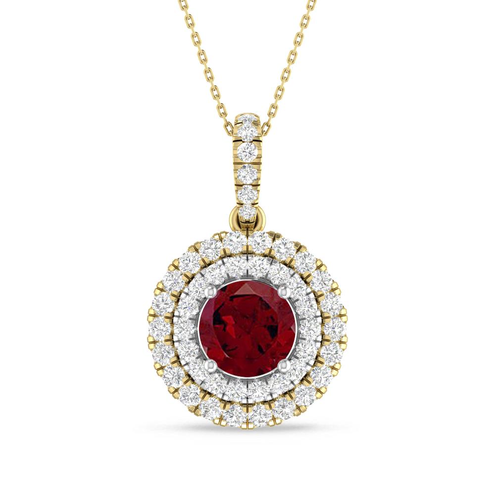 Yellow Gold/White Gold - Garnet