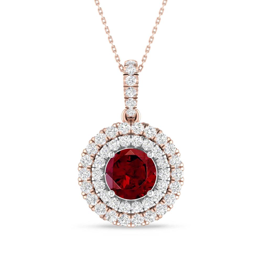 Rose Gold/White Gold - Garnet
