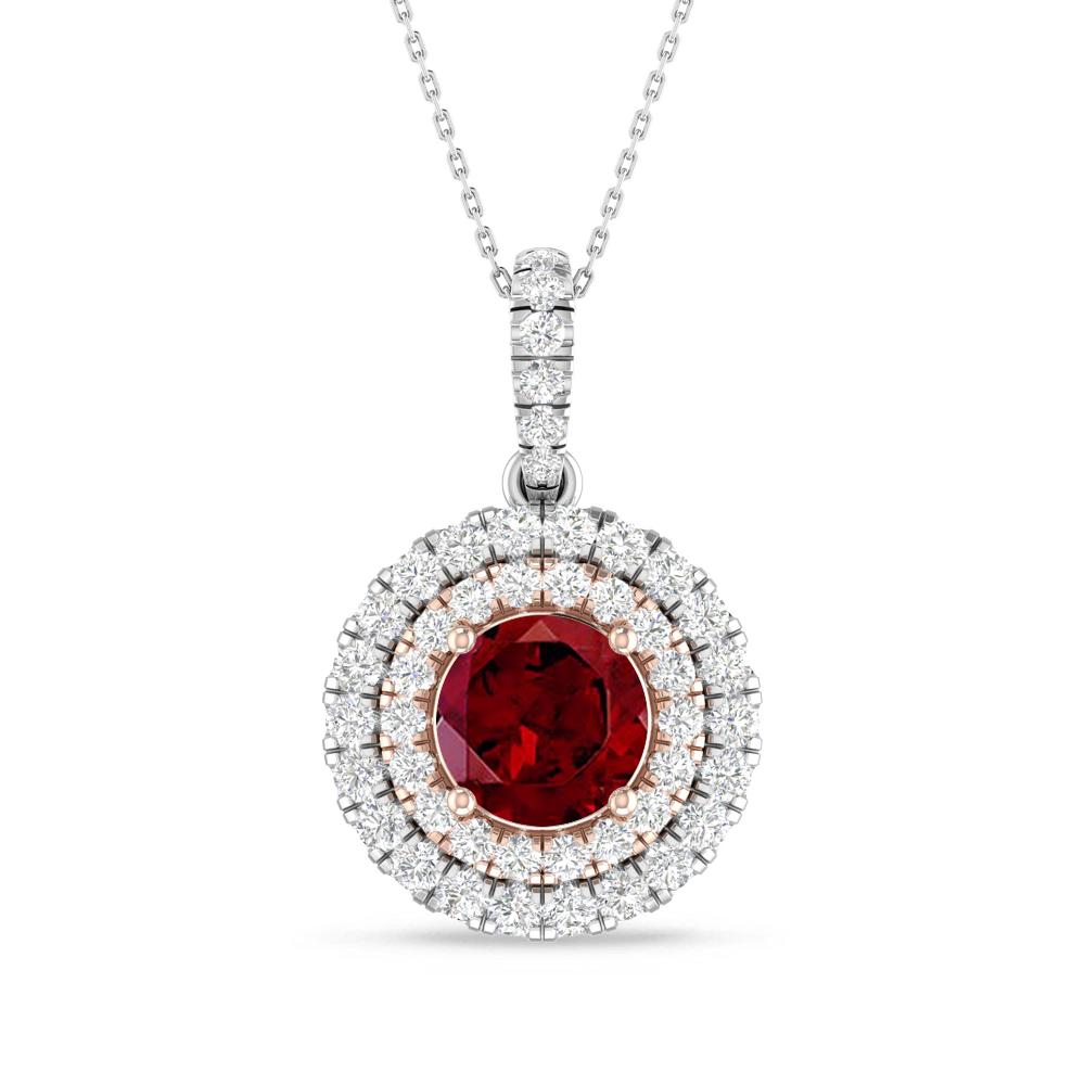 White Gold/Rose Gold - Garnet