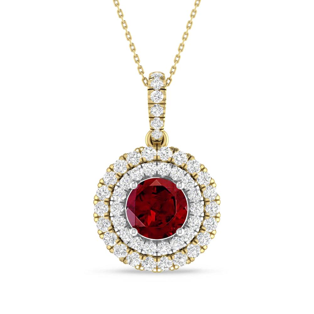 Yellow Gold/White Gold - Garnet