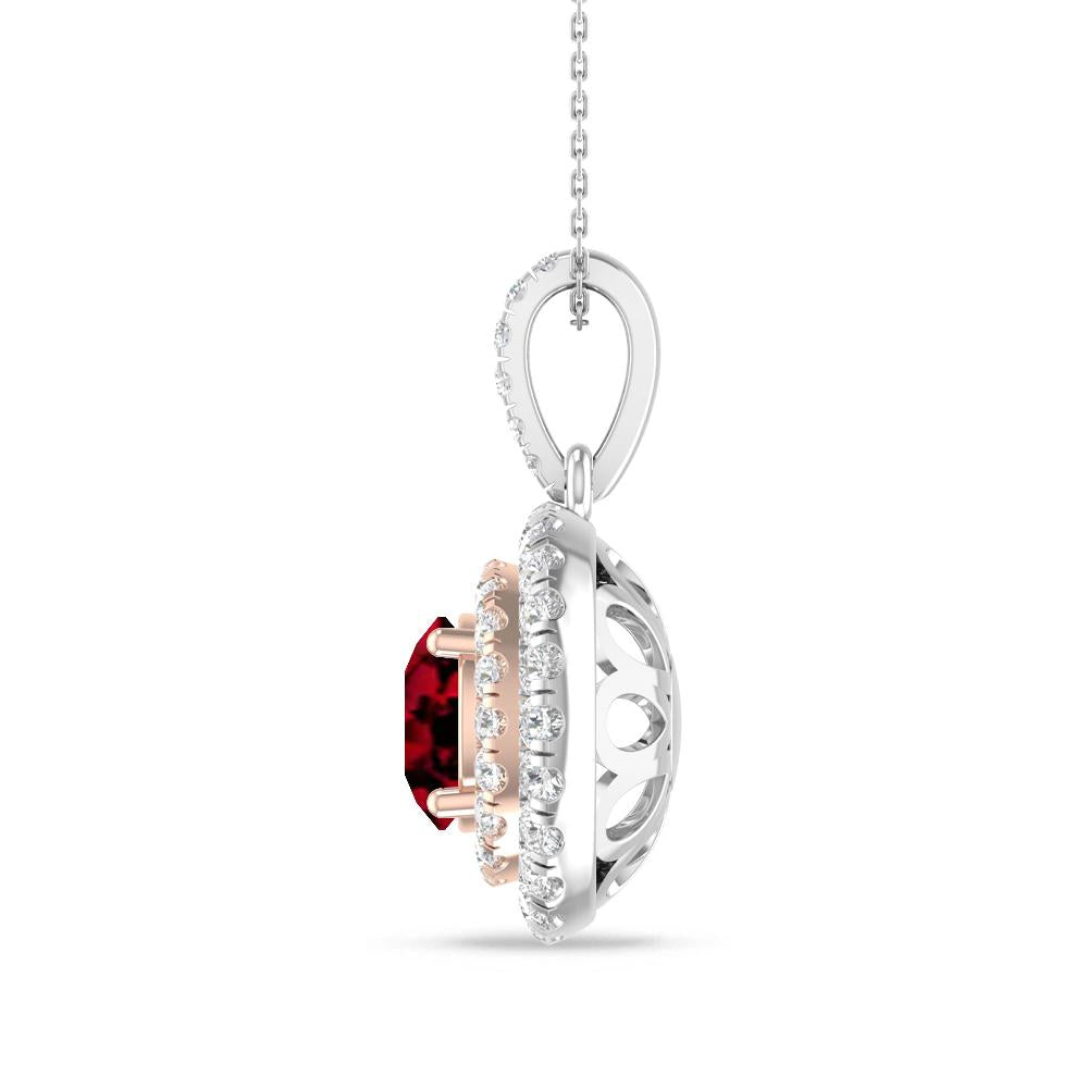 White Gold/Rose Gold - Garnet