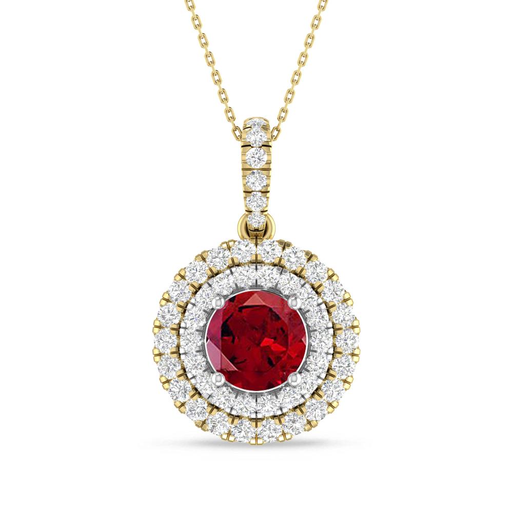 Yellow Gold/White Gold - Garnet
