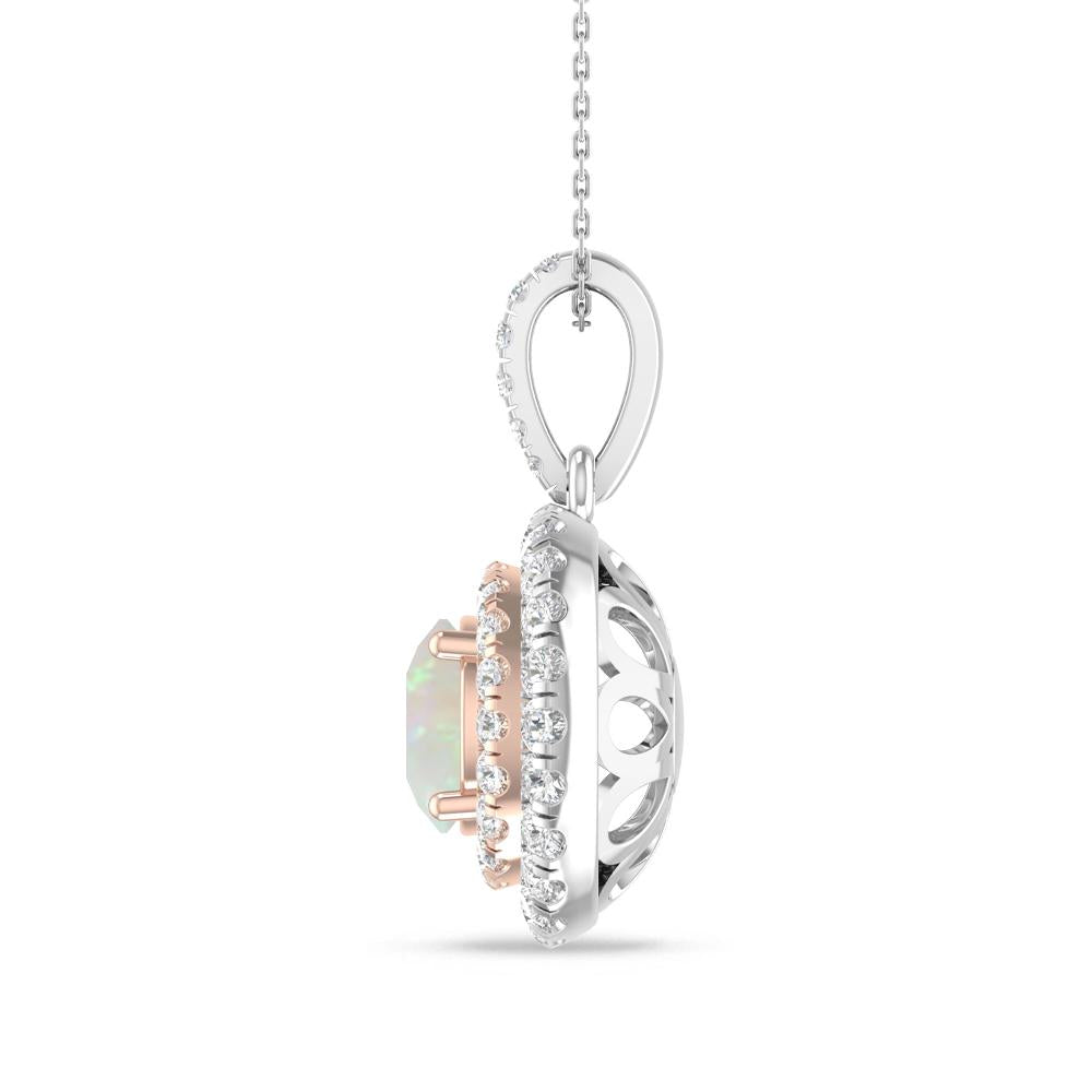 White Gold/Rose Gold - Opal