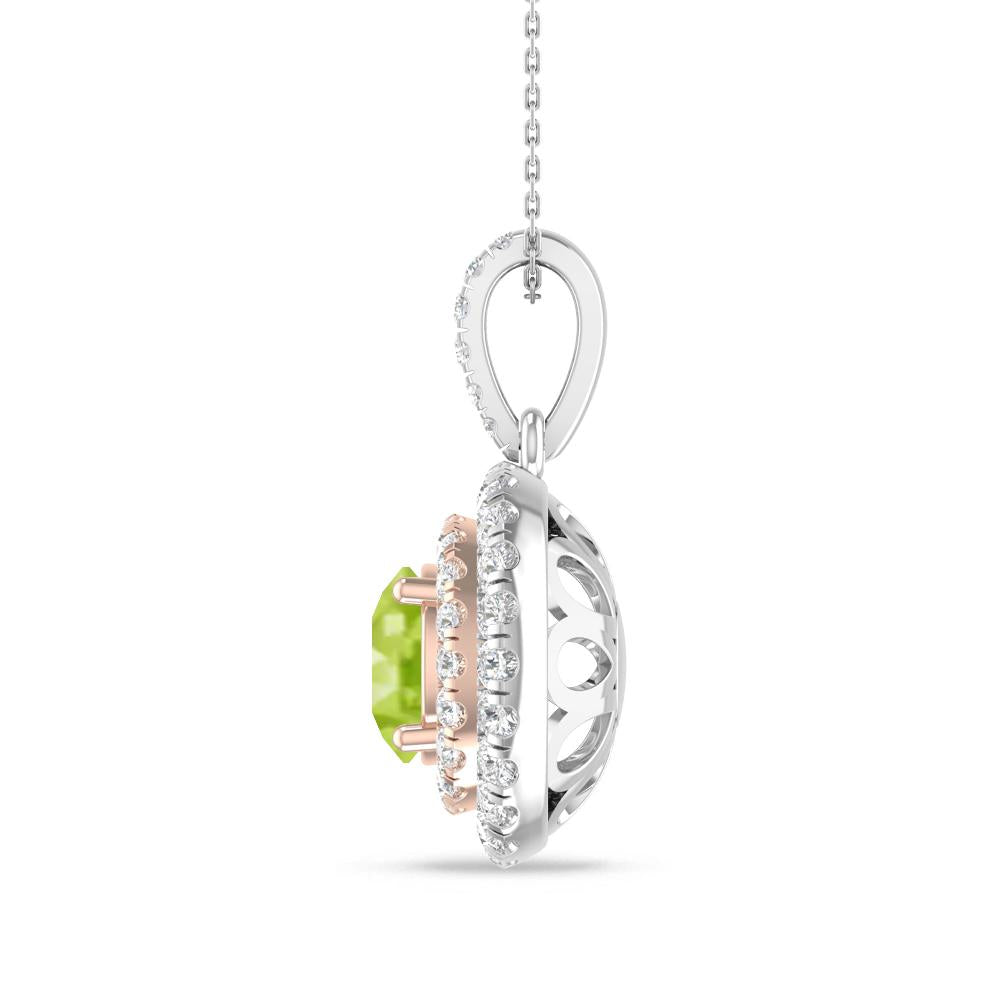White Gold/Rose Gold - Peridot