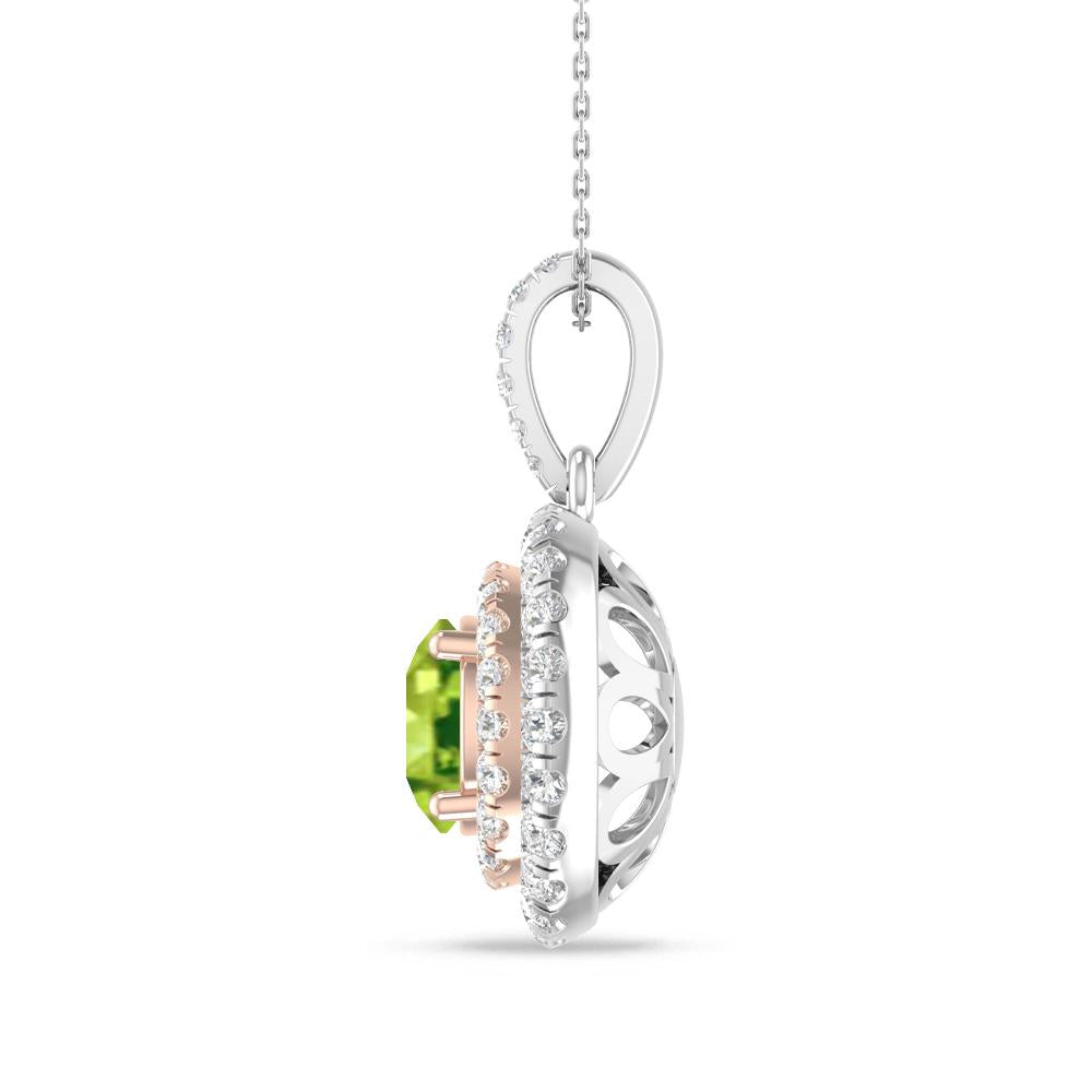 White Gold/Rose Gold - Peridot